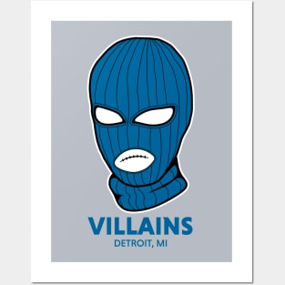 Retro Detroit Villains Blue Ski Mask Posters and Art